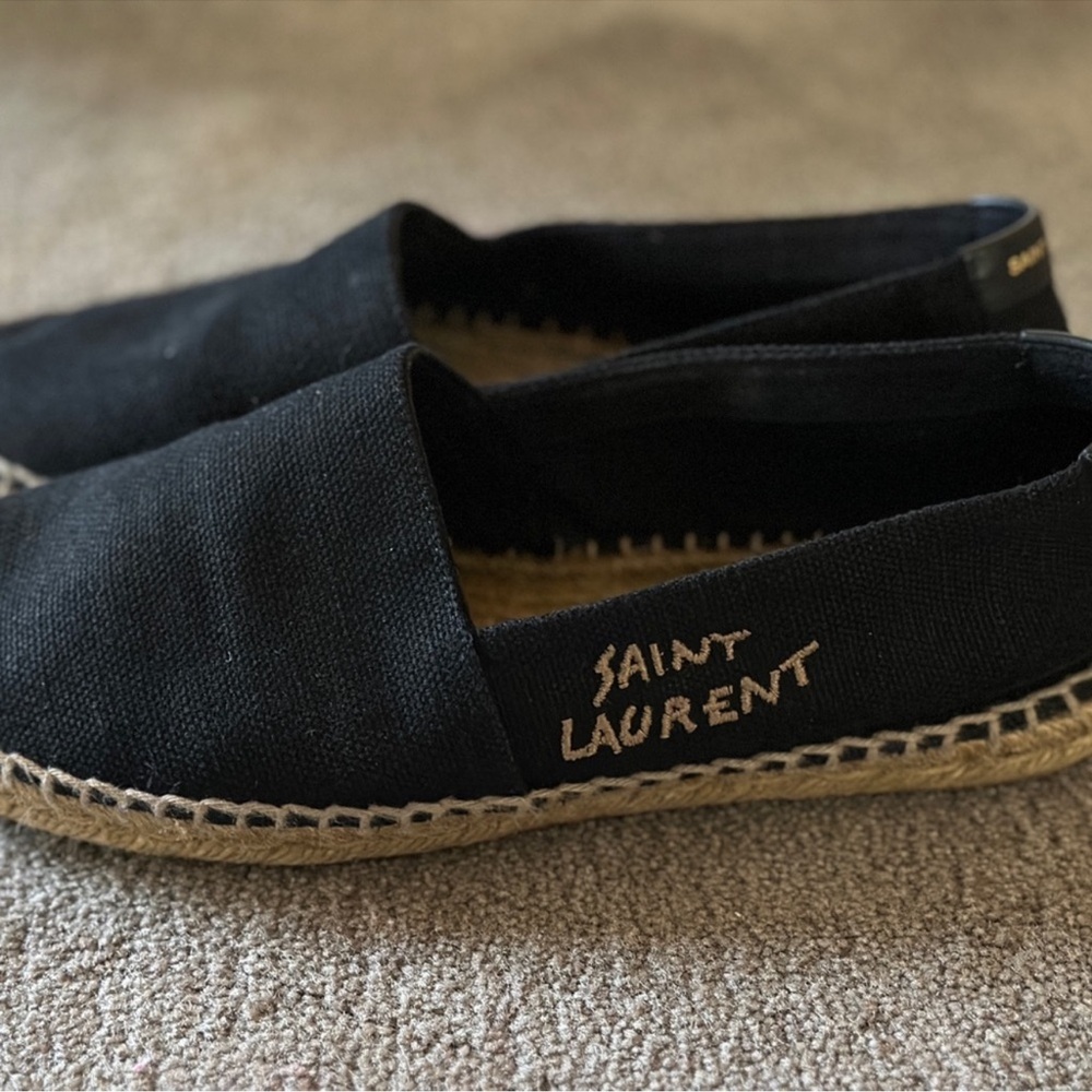 Saint Laurent Black Canvas Espadrilles